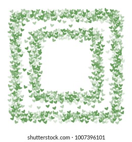 Heart green which consists of isolated elements. Modern style with beautiful elements in heart green. Can be used as print, wallpaper, cards, valentine cards, logo, background and etc.