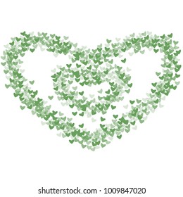 Heart green which consists of isolated elements. Modern style with beautiful elements in heart green. Can be used as print, wallpaper, cards, valentine cards, logo, background and etc.