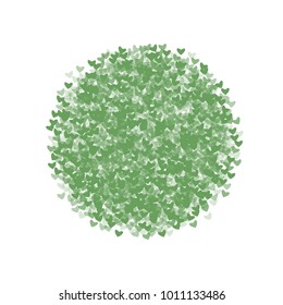 Heart green which consists of isolated elements. Modern style with beautiful elements in heart green. Can be used as print, wallpaper, cards, valentine cards, logo, background and etc.