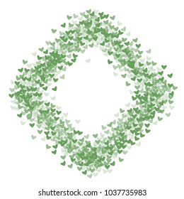 Heart green which consists of isolated elements. Modern style with beautiful elements in heart green. Can be used as print, wallpaper, cards, valentine cards, logo, background and etc.