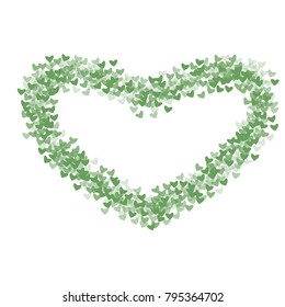 Heart green which consists of isolated elements. Modern style with beautiful elements in heart green. Can be used as print, wallpaper, cards, valentine cards, logo, background and etc.