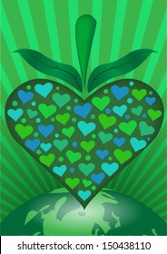 Heart green world