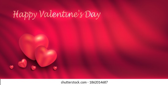 Heart greeting card for Happy Valentines day, vector card