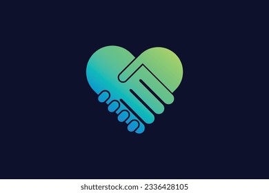 diseño del logotipo de la plantilla de vectores de manos de saludo de corazón
