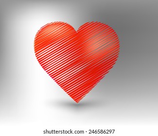 Heart greetings card as a concept