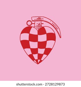 Heart grenade vector illustration by tulangbercabang studio 