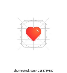 Heart with a grid illustration
