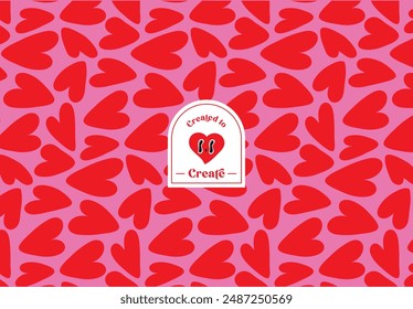 corazón, groovy, patrón, buena onda, fresco, Vector, moderno, vintage, retro, tendencia, funky, estético, patrón, cubierta, fondo, Diseño gráfico, diseño, frase, pegatina, joven, alegre, carácter, crea