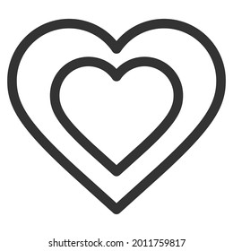 Heart Group Line Icon Vector .