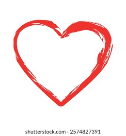 heart grunge brush painting vector