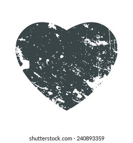 Heart with grunge effect, vector illustration