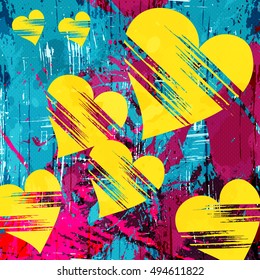 heart and grunge texture abstract pattern psychedelic graffiti