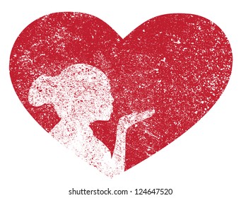 heart grunge vector
