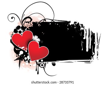 Heart grunge vector with space for text
