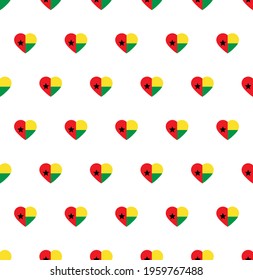 heart Guinea-Bissau  flag seamless pattern.  Guinea-Bissau  flag texture vector 