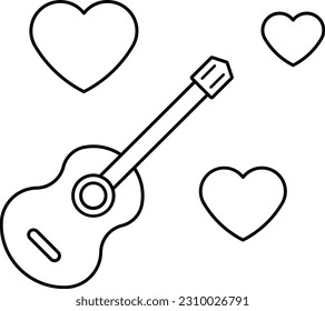 heart guitar acoustic electric gibson Outline