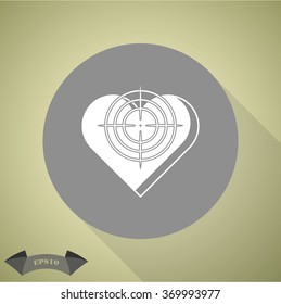 Heart at the gunpoint  - Valentine's Day vector icon