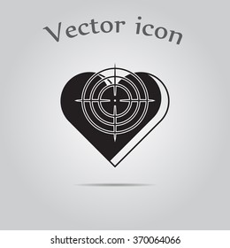 Heart at the gunpoint  - Valentine's Day vector icon