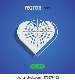 Heart at the gunpoint  - Valentine's Day vector icon