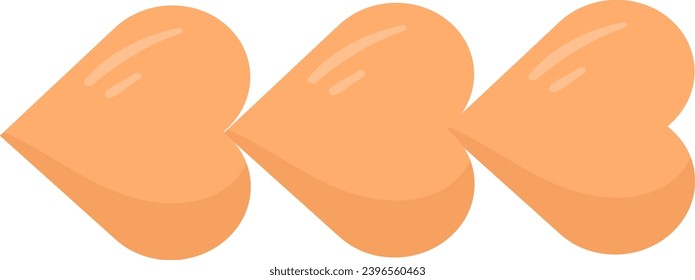 Heart Hair Clip Vector Illustration