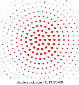 Heart halftone color background. Valentines day and marriage invitation card, romance and love. Vector illustration