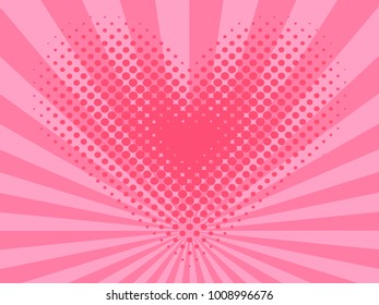 Heart halftone design background retro vector illustration.