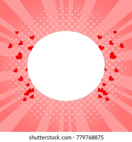 Heart halftone design background retro vector illustration.