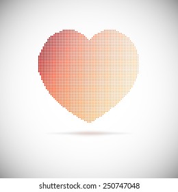 Heart halftone on white background. Illustration may be use as logo