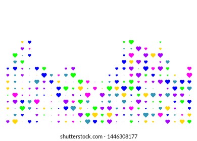 Heart in halftone style colorful background. Random Heart shape vector isolated in white. Usable for design background - Vector Illustration