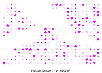 Heart in halftone style colorful background. Random Heart shape vector isolated in white. Usable for design background - Vector Illustration