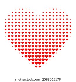 Heart halftone vector with red color.