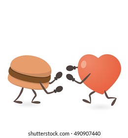 Heart and Hamburger Fighting