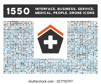 Heart Hammer and other web interface, business tools, people poses, medical service vector icons. Style is flat symbols, bicolored, rounded angles, white background.