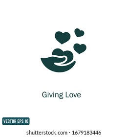 heart and hand care icon giving love symbol design element logo template vector eps 10
