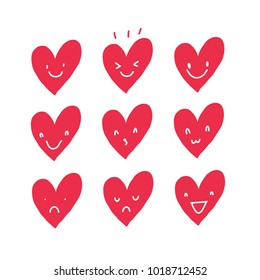 Heart hand draw, doodle concept vector illustration