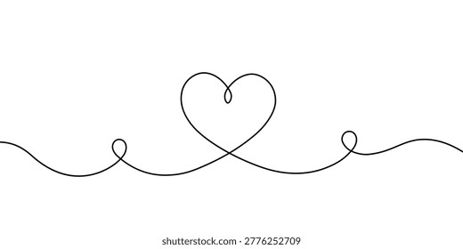 Heart hand draw. Hearts continuous line drawing. Single contour heart for love design. Single lineart sketch heart. Symbol love. Hearth drawn art isolated on white background. Vector illustration