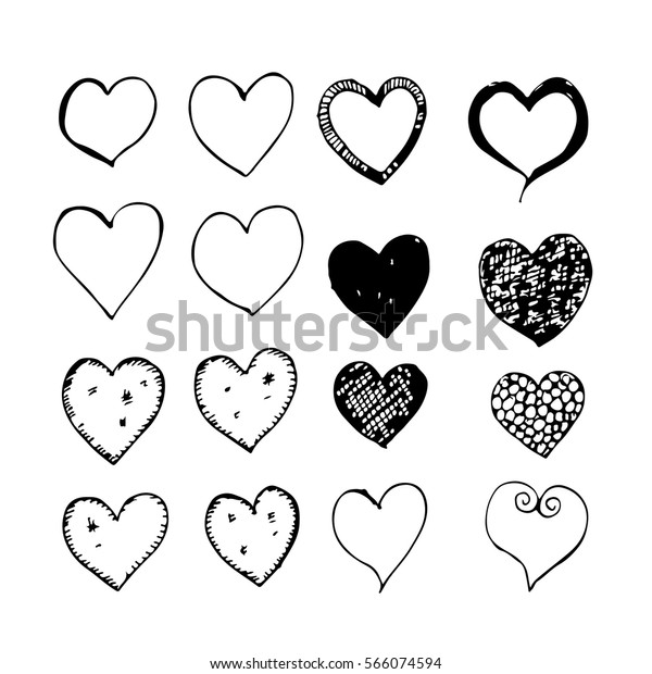  Heart Hand Draw Icon Stock Vector Royalty Free 566074594