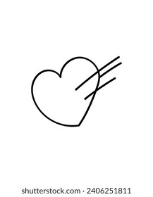 heart hand draw icon, vector best line icon.