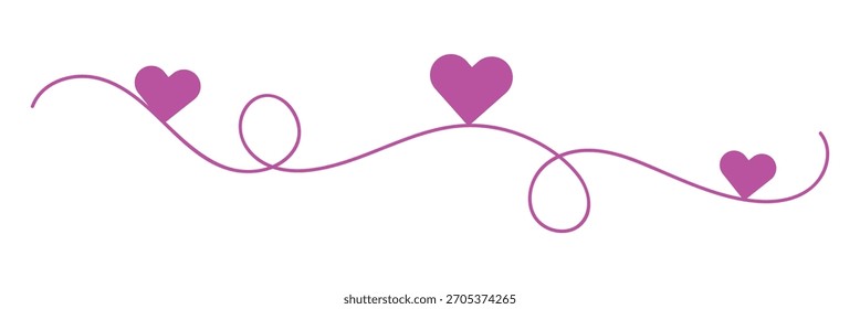 Heart hand drawn. Heart continuous line drawing. Single contour heart for love design. Editable stroke