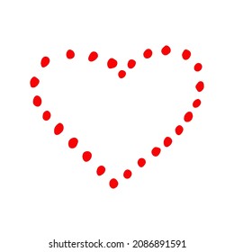 heart hand drawn doodle. vector, minimalism, icon, sticker, decor love valentine day red