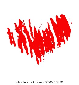 heart hand drawn doodle. vector, minimalism, icon, sticker, decor love valentine day red