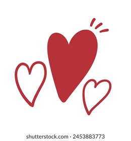 heart hand drawn doodle vector illustration