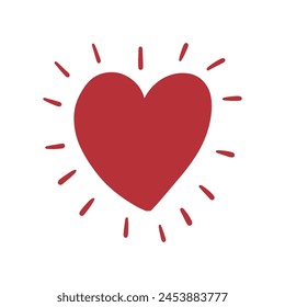 Heart Hand Drawing Doodle Vektorillustration