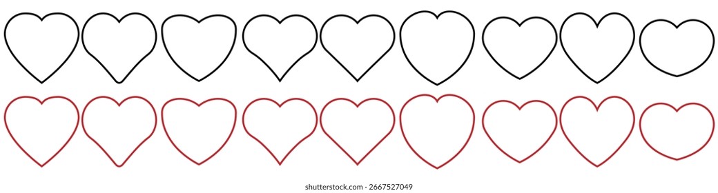 Heart hand drawn icon vector set. love illustration sign collection. romance symbol. Romantic web icons.