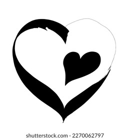 Heart hand drawn illustration, vector, Love symbol, icon. Heart design element for valentine's day and wedding