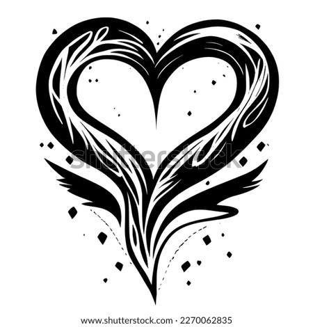 Heart hand drawn illustration, vector, Love symbol, icon. Heart design element for valentine's day and wedding