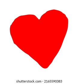 Heart hand drawn with ink brush isolated on white background