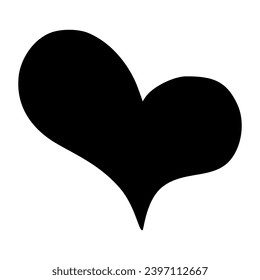 Heart hand drawn ink brush. Graphic design element for wedding invitation, birthday card, baby shower, Valentine's Day, scrapbooking. Vector illustration