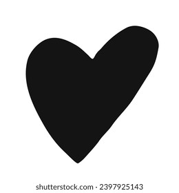 Heart hand drawn ink brush. Graphic design element for wedding invitation, birthday card, baby shower, Valentine's Day, scrapbooking. Vector illustration