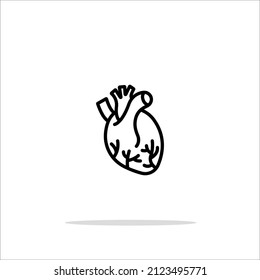 Heart hand drawn isolated on a white backgrounds, eps 10